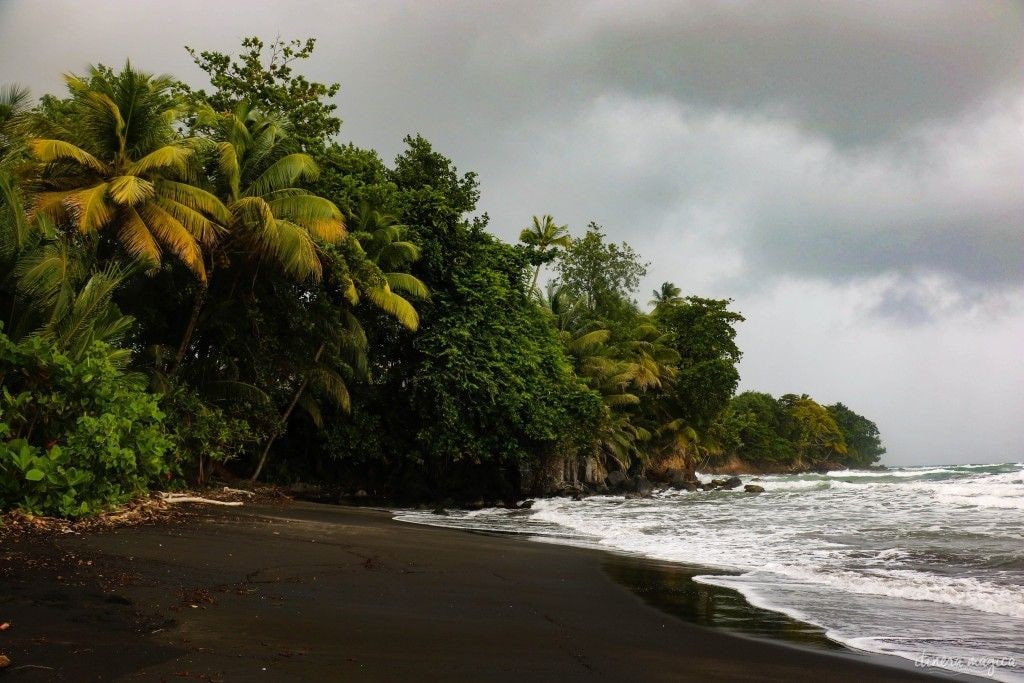 Plage de Bananier à Capesterre-Belle-Eau – Sable noir, surf et nature sauvage