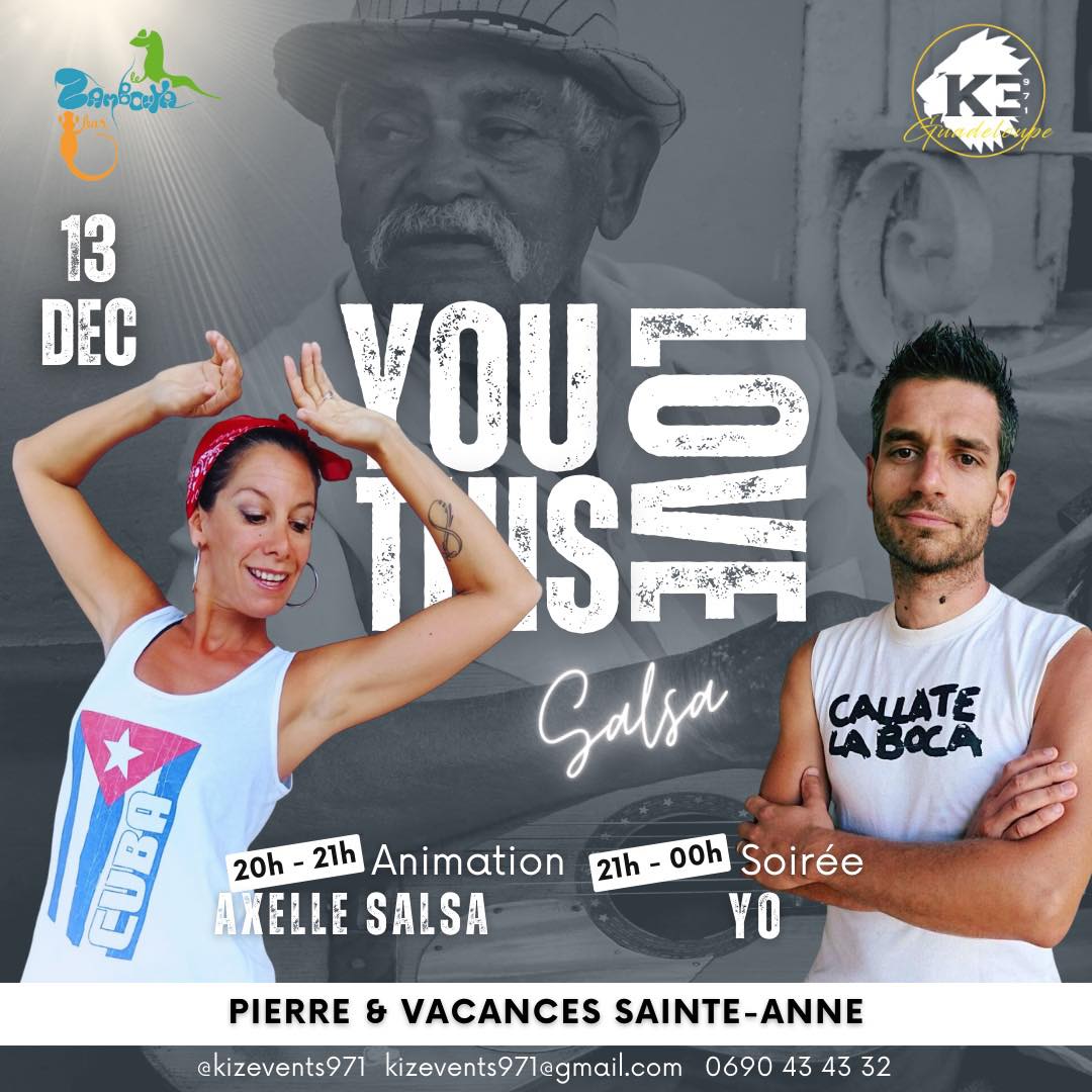 Soirée Salsa – Samedi 13 décembre à Pierre & Vacances Sainte-Anne 🌴💃✨