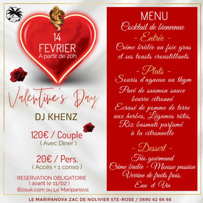 Soirée Saint-Valentin à Sainte-Rose