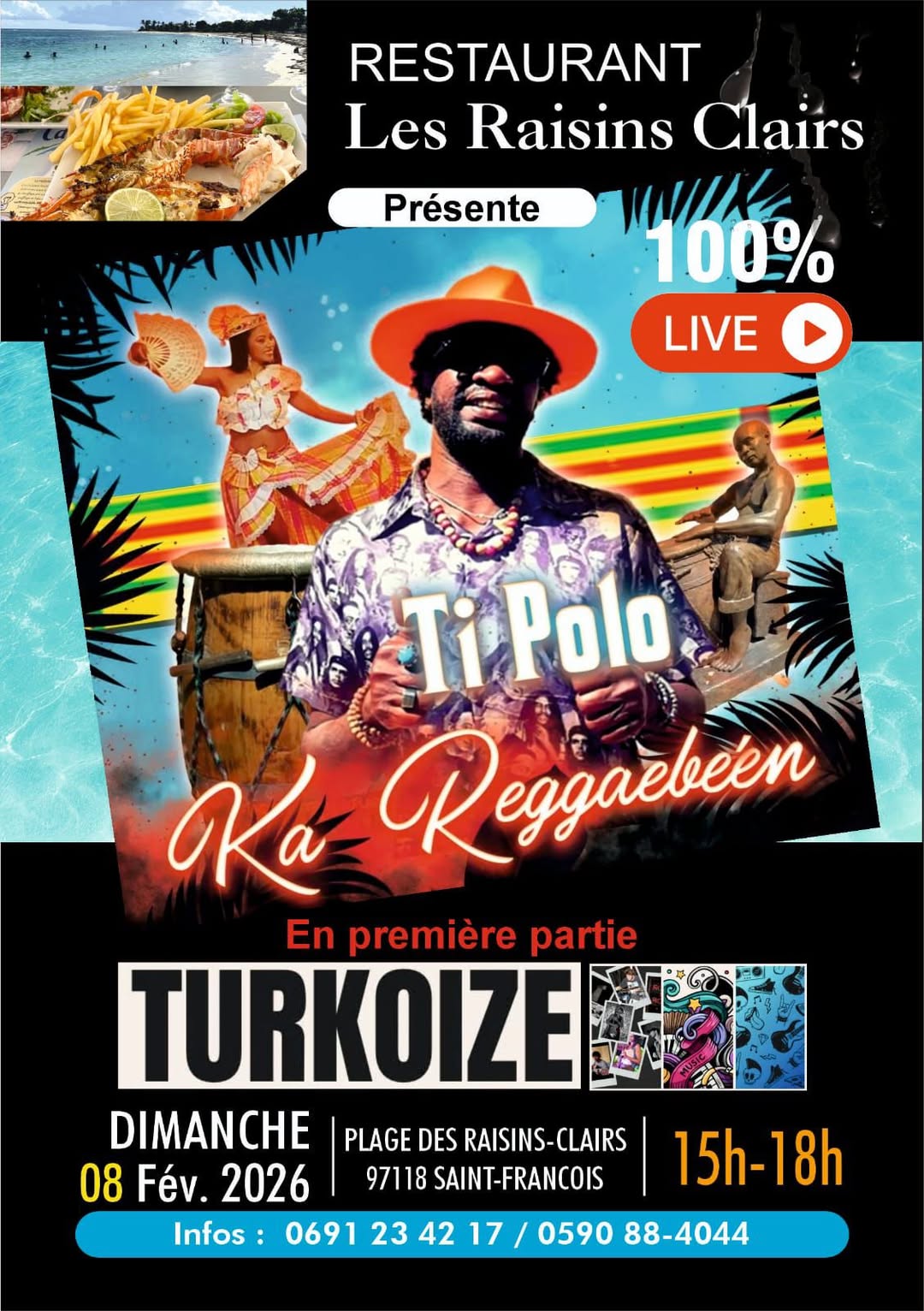 Ka Reggaebeen avec Ti Polo à Saint-François