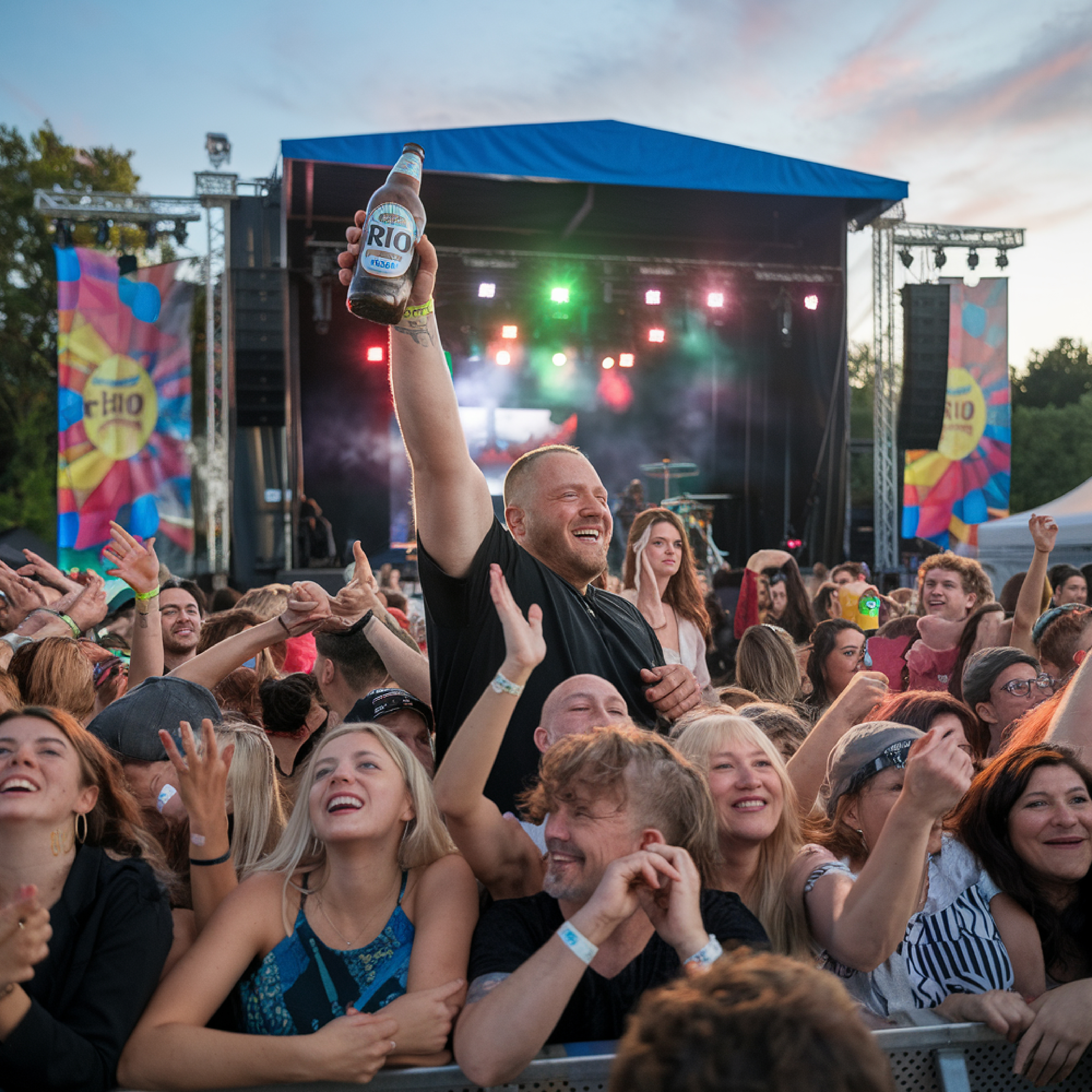 personnes assistant à un concert live en extérieur en Guadeloupe