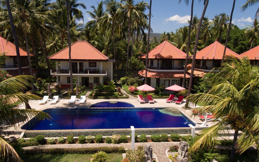 hôtel en bord de plage en Guadeloupe, ambiance réelle avec clients