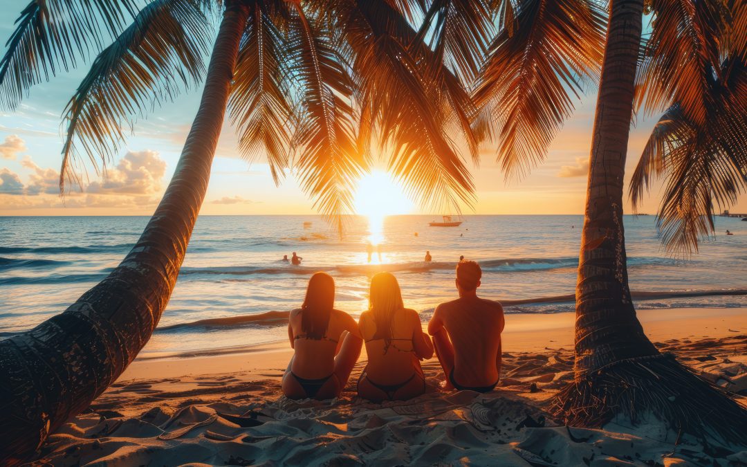 personnes détendues sur une plage paradisiaque en Guadeloupe